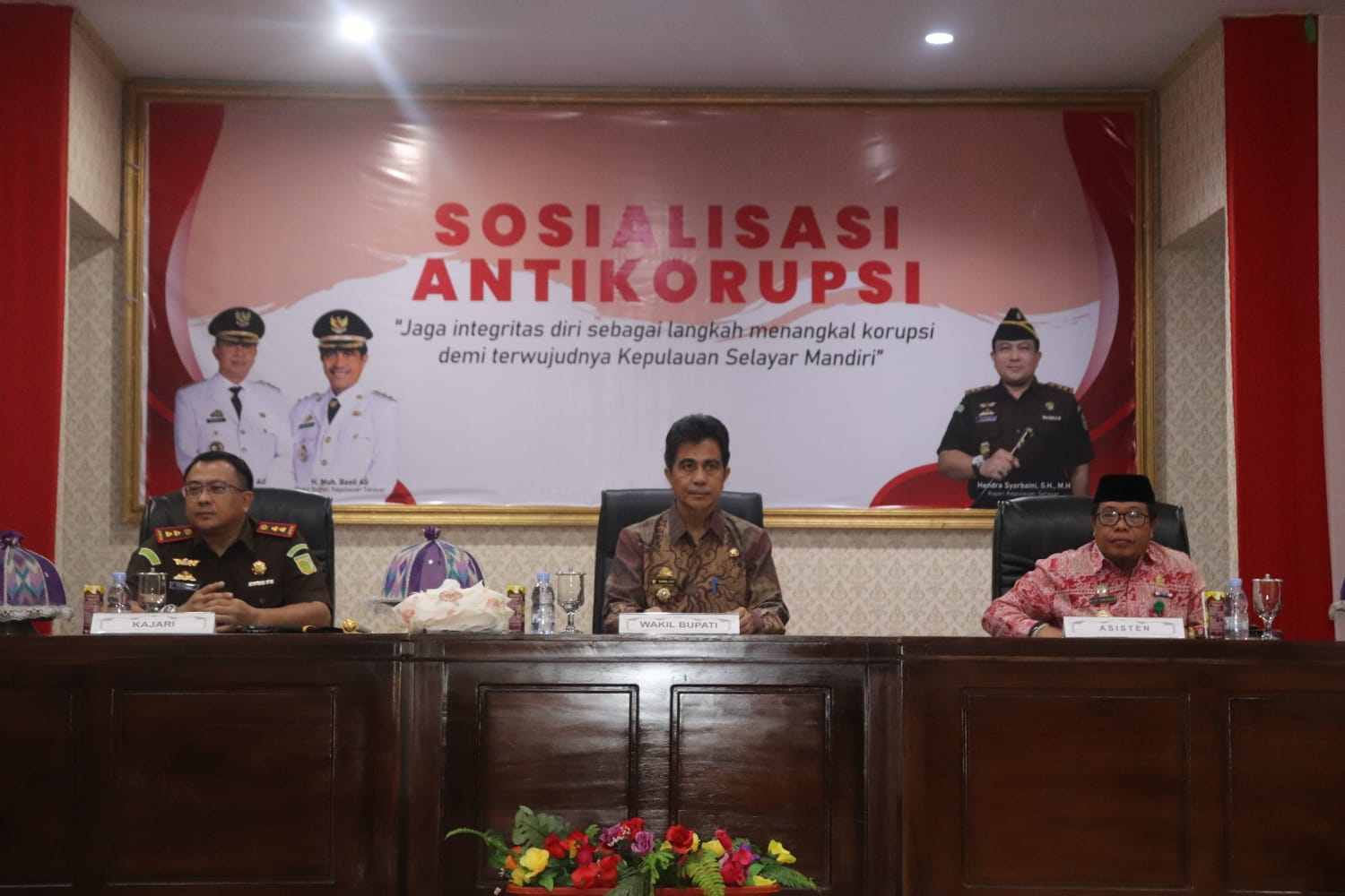 Wakil Bupati Kepulauan Selayar, Saiful Arif membuka sosialisasi anti korupsi.