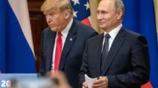 Presiden AS, Donald Trump Bersama Presiden Rusia, Vladimir Putin