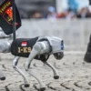 Robot K9 Melakukan Defile Saat Upacara HUT ke-79 Bhayangkara